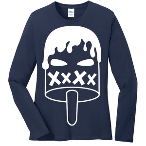 Angry Evil Ice Cream  Ladies Long Sleeve Shirt