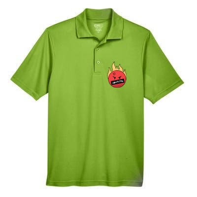 Angry Flaming Emoji Men's Origin Performance Piqué Polo