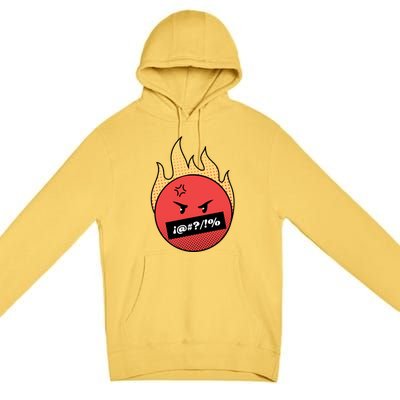 Angry Flaming Emoji Premium Pullover Hoodie