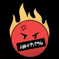 Angry Flaming Emoji USA-Made Doggie Bandana