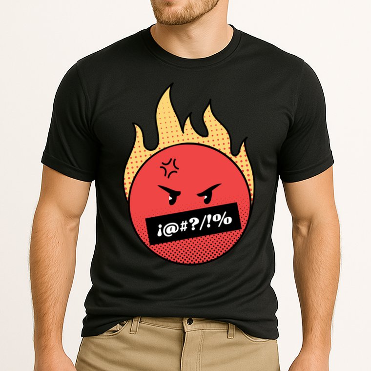 Angry Flaming Emoji Performance Shirt