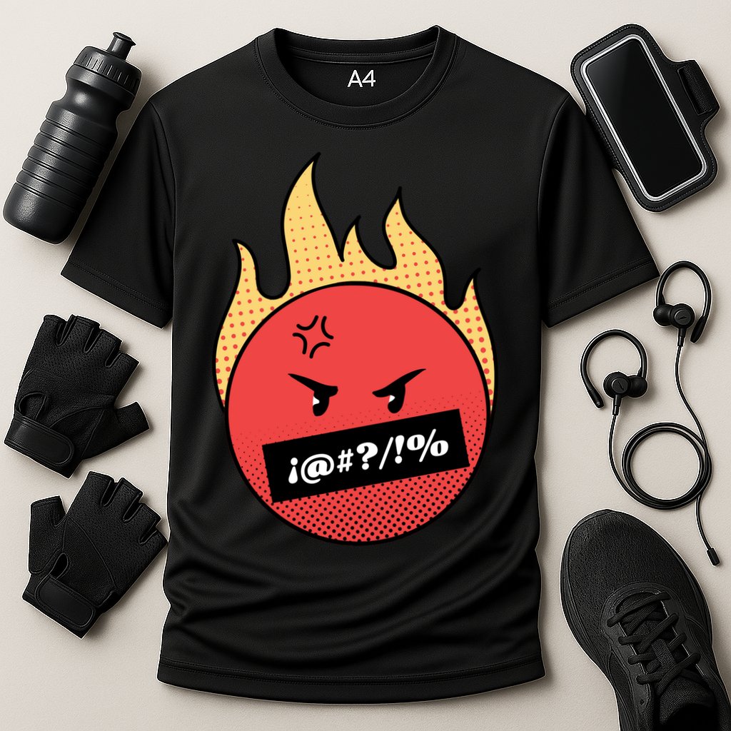 Angry Flaming Emoji Performance Shirt