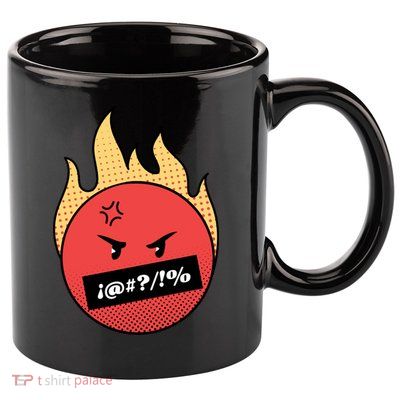 Angry Flaming Emoji 11oz C Handle Ceramic Mug