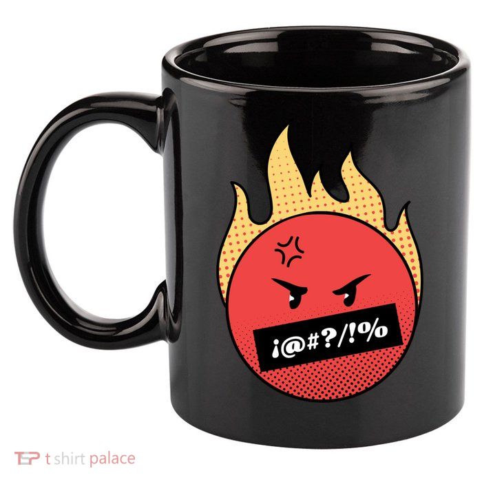 Angry Flaming Emoji 11oz C Handle Ceramic Mug