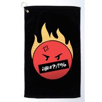 Angry Flaming Emoji Golf Towel