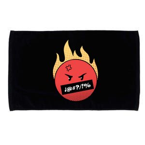 Angry Flaming Emoji Microfiber Hand Towel