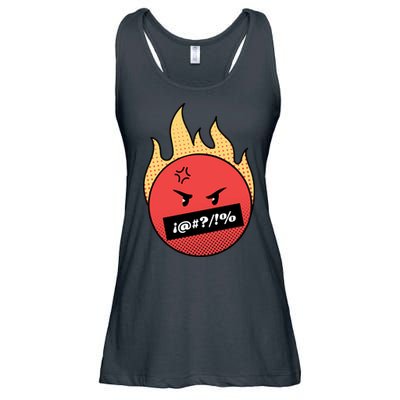 Angry Flaming Emoji Ladies Essential Flowy Tank