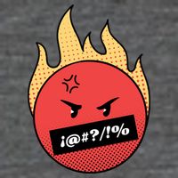 Angry Flaming Emoji Flatbill Hat
