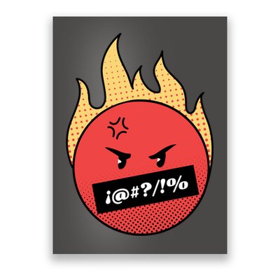 Angry Flaming Emoji Poster