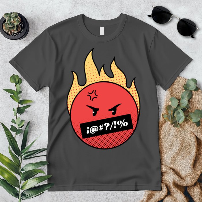Angry Flaming Emoji Premium T-Shirt