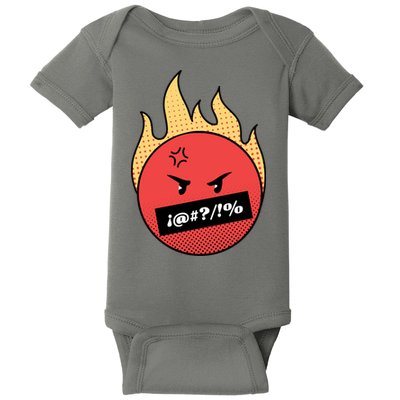 Angry Flaming Emoji Baby Bodysuit