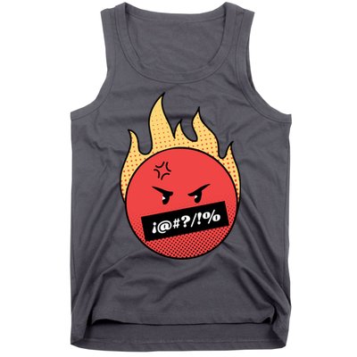 Angry Flaming Emoji Tank Top