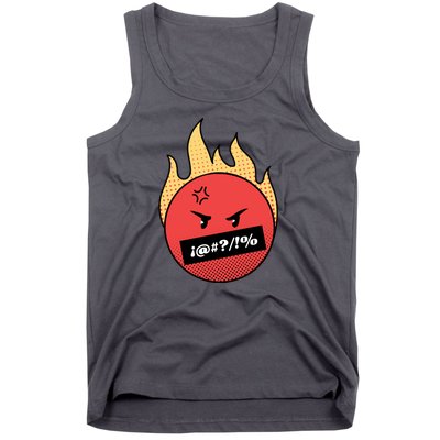 Angry Flaming Emoji Tank Top