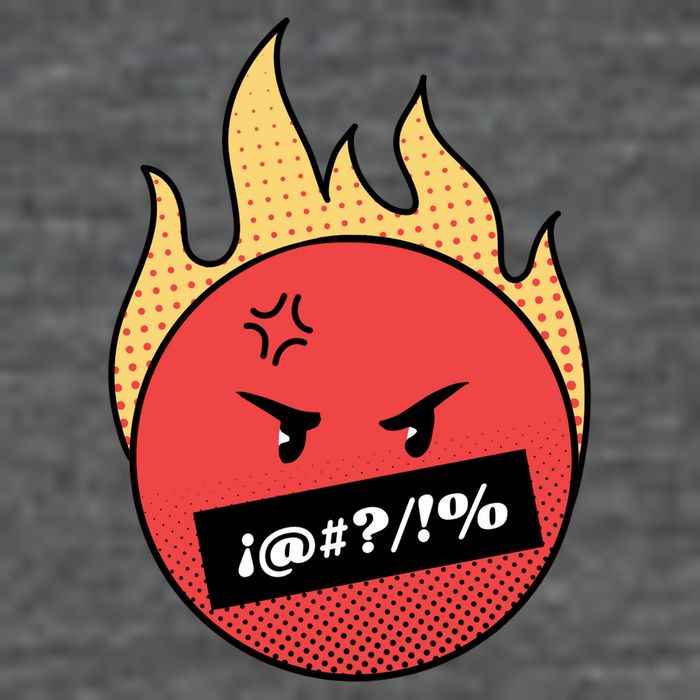 Angry Flaming Emoji Women's V-Neck T-Shirt