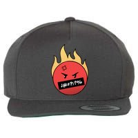 Angry Flaming Emoji Wool Snapback Cap