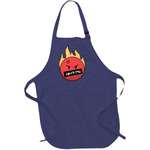 Angry Flaming Emoji Full-Length Apron With Pockets