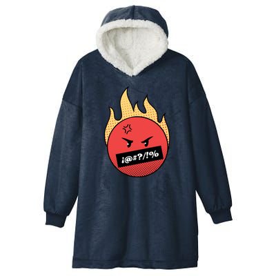 Angry Flaming Emoji Hooded Wearable Blanket