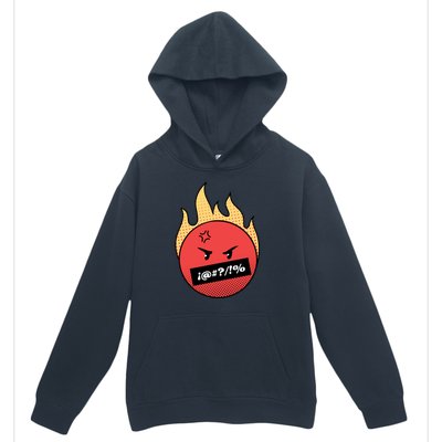 Angry Flaming Emoji Urban Pullover Hoodie