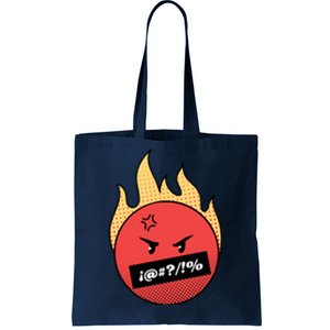 Angry Flaming Emoji Tote Bag