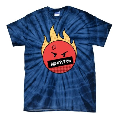 Angry Flaming Emoji Tie-Dye T-Shirt