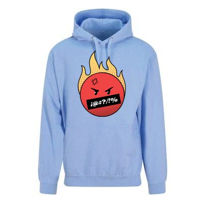 Angry Flaming Emoji Unisex Surf Hoodie