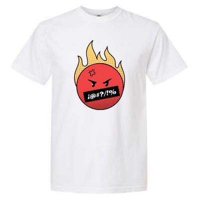 Angry Flaming Emoji Garment-Dyed Heavyweight T-Shirt