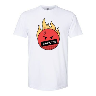 Angry Flaming Emoji Softstyle® CVC T-Shirt