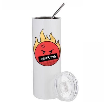 Angry Flaming Emoji Stainless Steel Tumbler