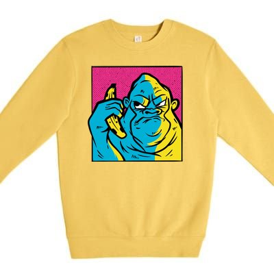 Angry Gorilla Banana Premium Crewneck Sweatshirt