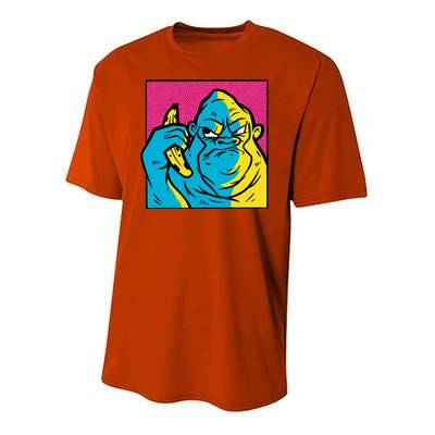 Angry Gorilla Banana Youth Performance Sprint T-Shirt