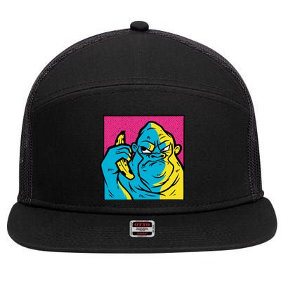 Angry Gorilla Banana 7 Panel Mesh Trucker Snapback Hat