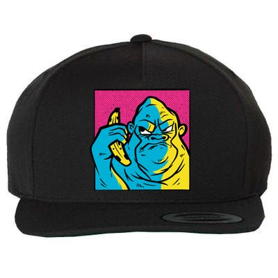 Angry Gorilla Banana Wool Snapback Cap