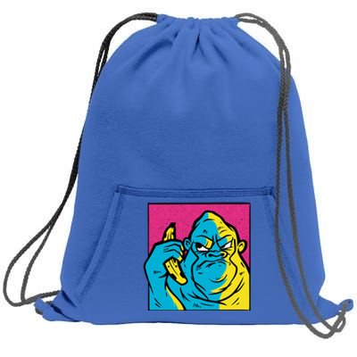 Angry Gorilla Banana Sweatshirt Cinch Pack Bag