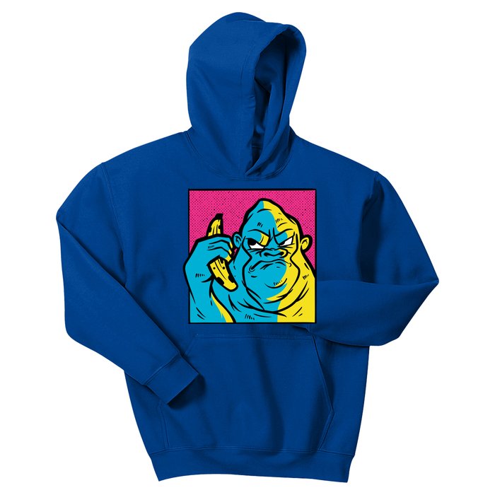 Angry Gorilla Banana Kids Hoodie