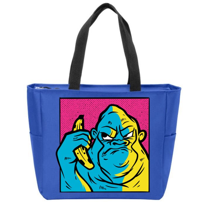 Angry Gorilla Banana Zip Tote Bag