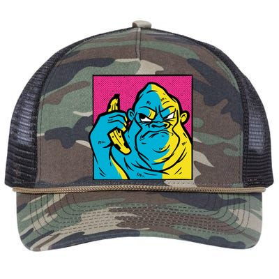 Angry Gorilla Banana Retro Rope Trucker Hat Cap