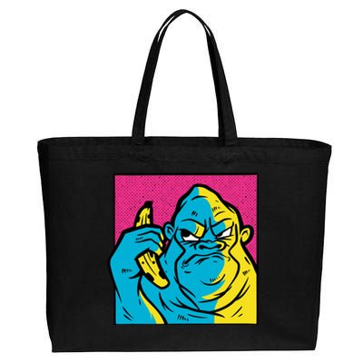 Angry Gorilla Banana Cotton Canvas Jumbo Tote