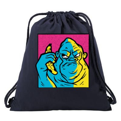 Angry Gorilla Banana Drawstring Bag