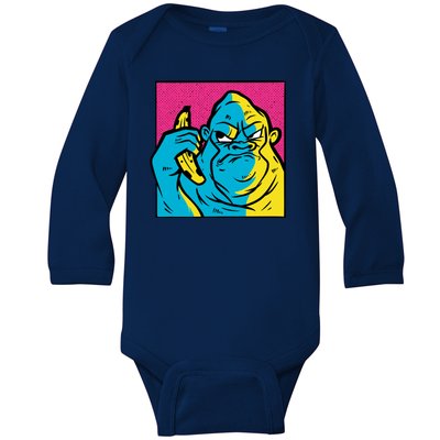 Angry Gorilla Banana Baby Long Sleeve Bodysuit