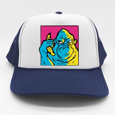 Angry Gorilla Banana Trucker Hat