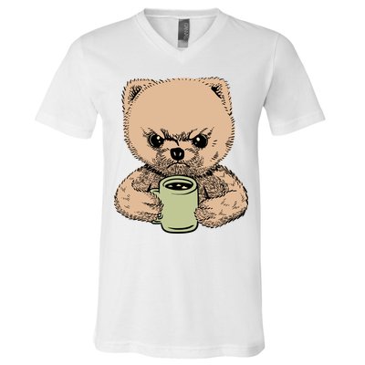 Angry Pomeranian V-Neck T-Shirt