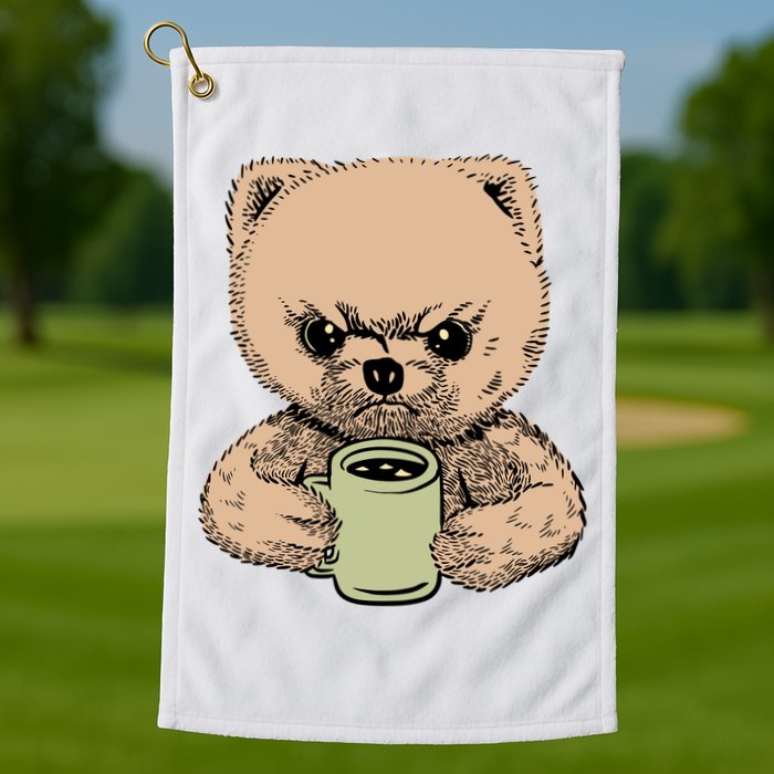 Angry Pomeranian Golf Towel