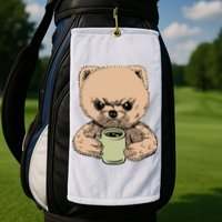 Angry Pomeranian Golf Towel