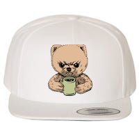 Angry Pomeranian Wool Snapback Cap