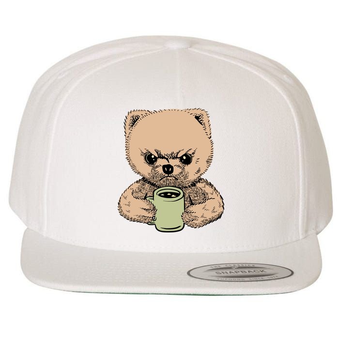 Angry Pomeranian Wool Snapback Cap