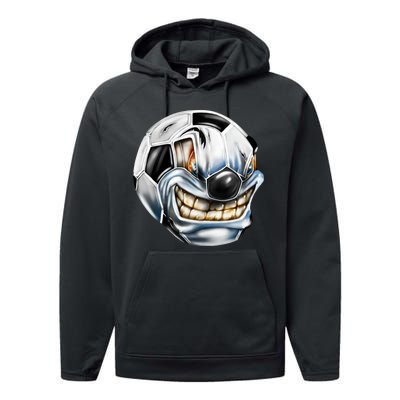 Angry Soccer Ball Performance Fleece Hoodie