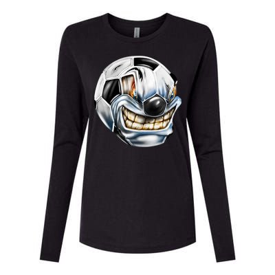 Angry Soccer Ball Womens Cotton Relaxed Long Sleeve T-Shirt