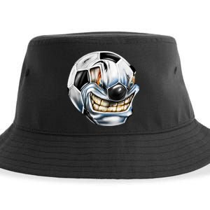 Angry Soccer Ball Sustainable Bucket Hat