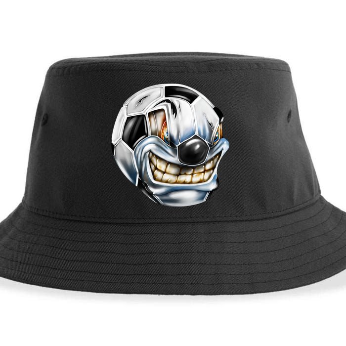 Angry Soccer Ball Sustainable Bucket Hat