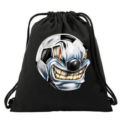 Angry Soccer Ball Drawstring Bag